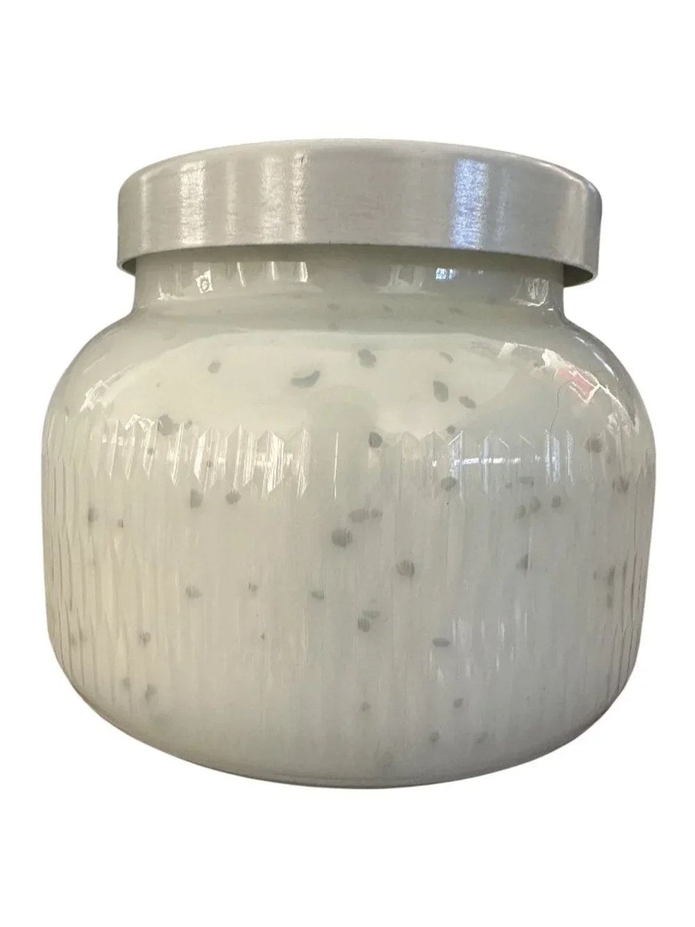 Capri Blue Empty Candle Jar 19oz Holiday Mercury Glass Lid White Anthro DIY